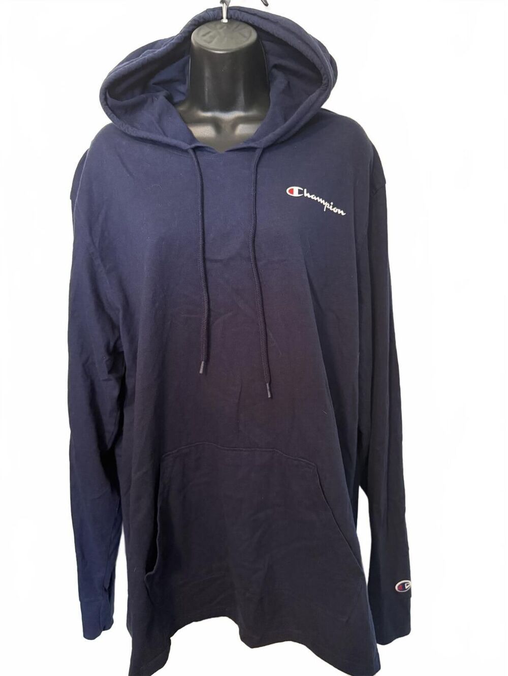 Champion Navy Hooded long sleeve Tee XL